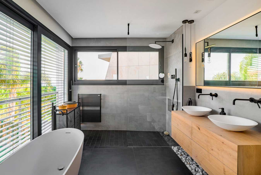 Modelo de cuarto de baño rectangular contemporáneo