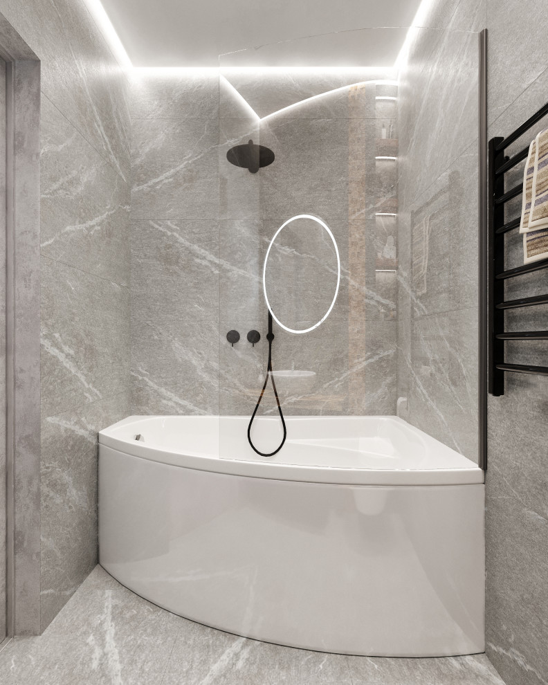 Трехкомнатная квартира для семьи из 4 человек с монохромным интерьером