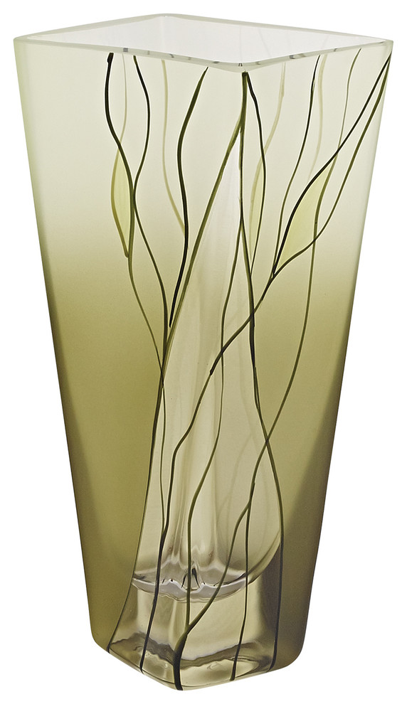 Evergreen Square Vase 8"