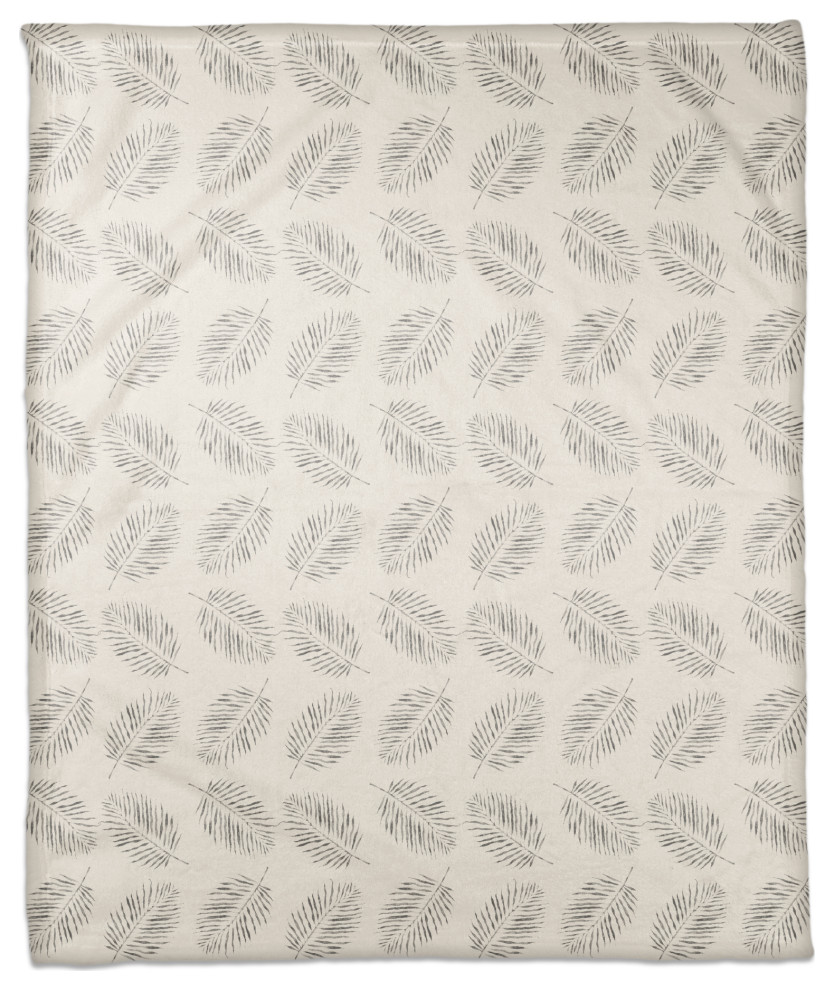 Watercolor Fern Gray 50x60 Throw Blanket