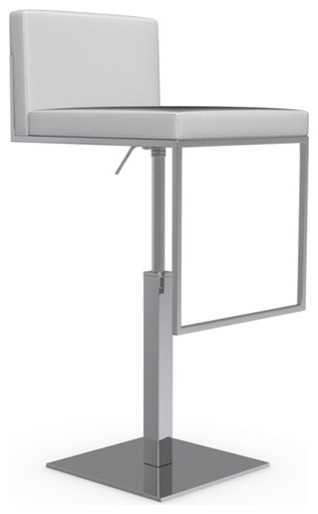 Even Plus Swiveling with Gas Lift Bar Stool, Chrome Frame, Optic White