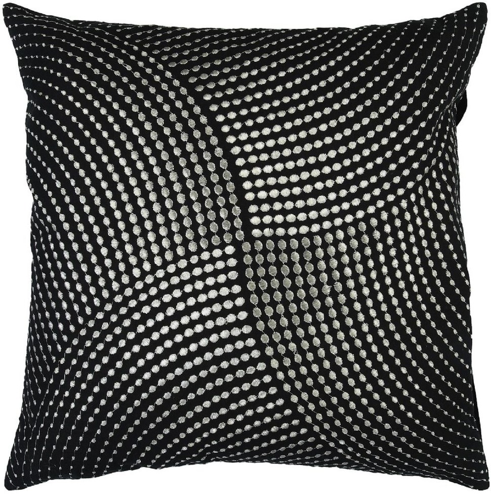 Midnight Decorative Pillow, Black-Gray, Down Filler Square 18"