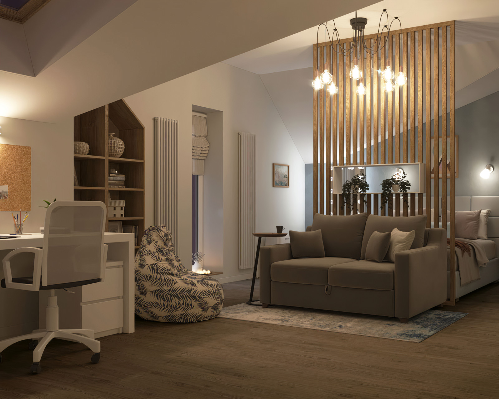 Мансардный этаж для молодой девушки