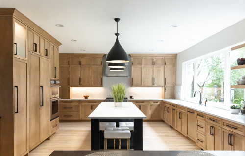 Warm maple IKEA style kitchen cabinets remodel for home value increase