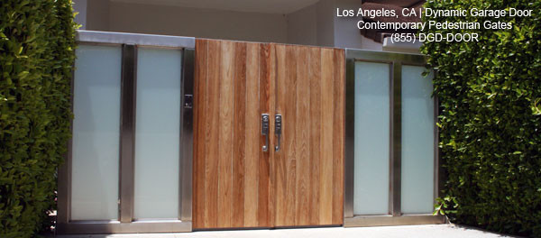 Modern Entry Gates In Solid Wood Stainless Steel Side