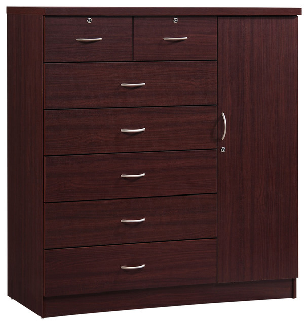 7 Drawer Jumbo Chest, With Additional Door - Transitional ...