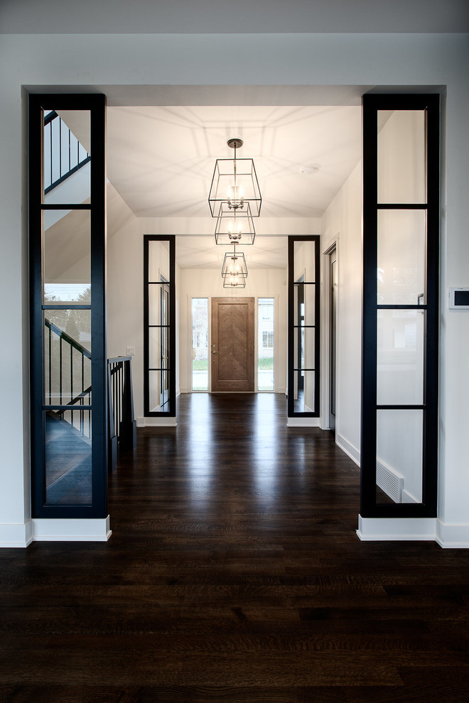 Inspiration for a transitional entryway remodel in Calgary