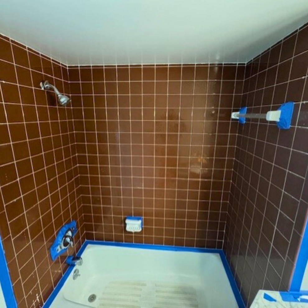 Shower Tile Refinish — Before & After