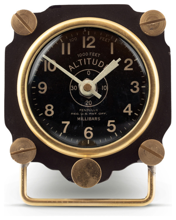 Altimeter Table Clock, Black