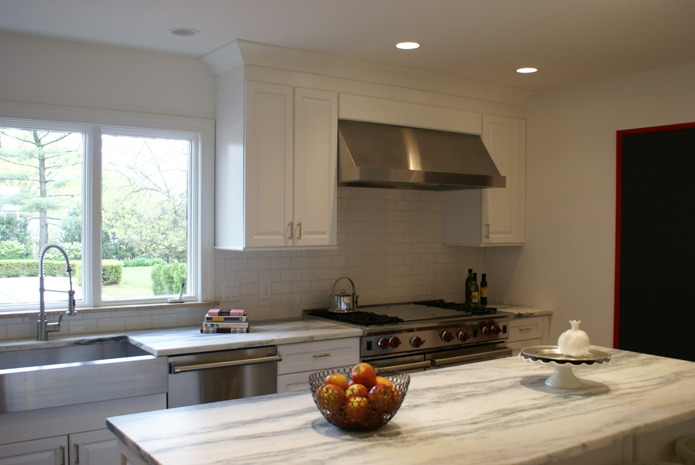 Example of a transitional kitchen design in Chicago