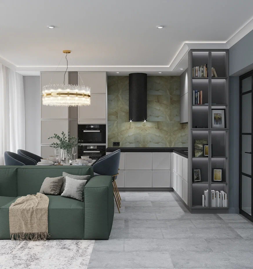 Дизайн кухни-гостиной