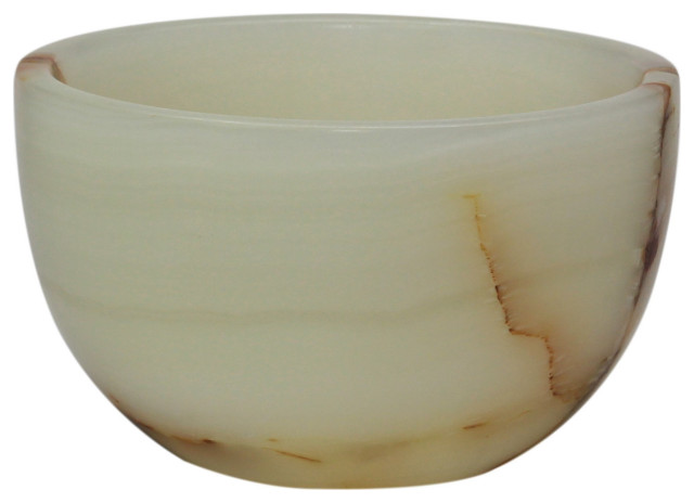 Traditional Style Nut Bowl, Light Green Onyx, Honed Finish