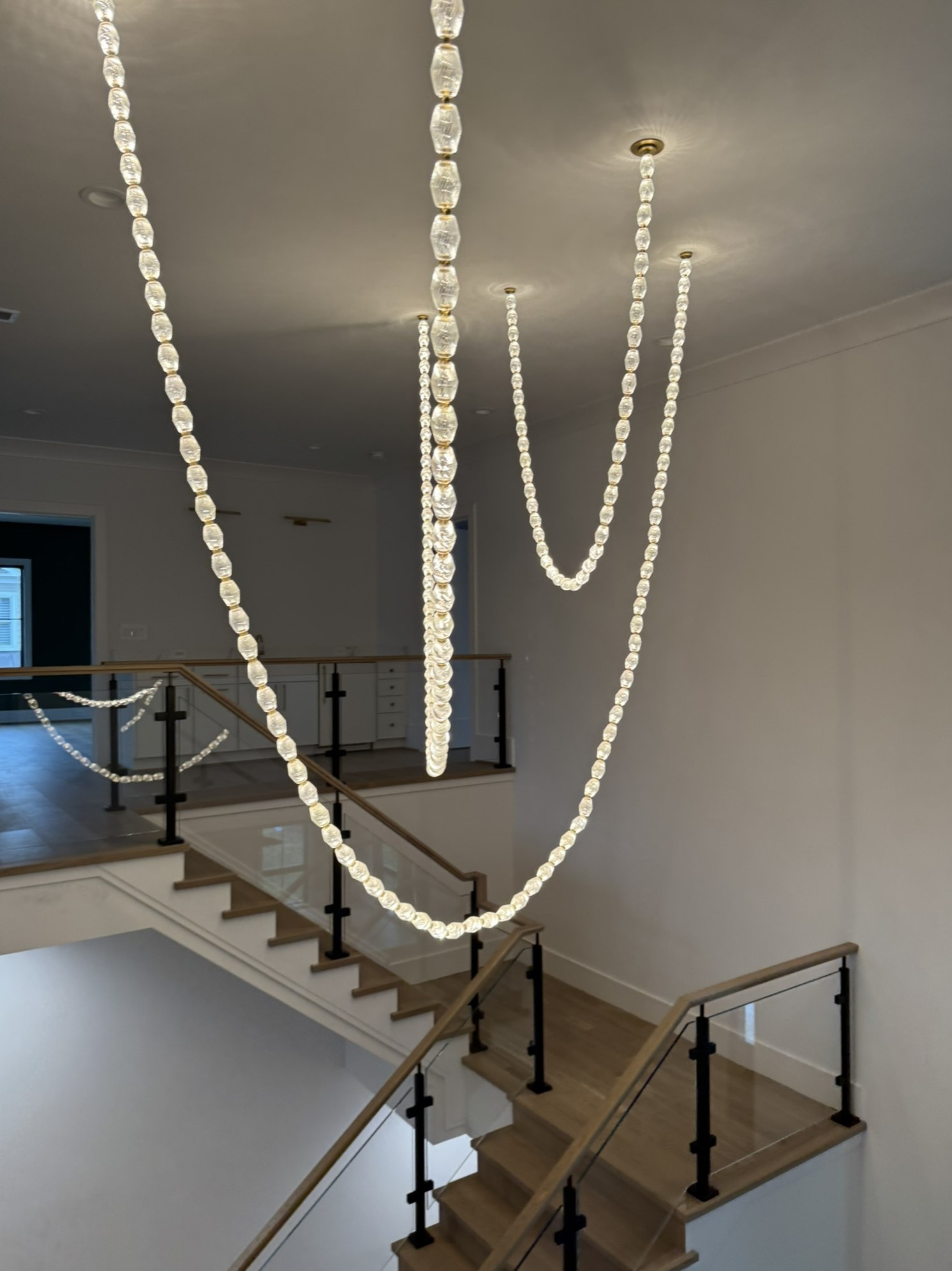 134_Modern White Oak Stair with Glass Balustrade, Vienna, VA 22180
