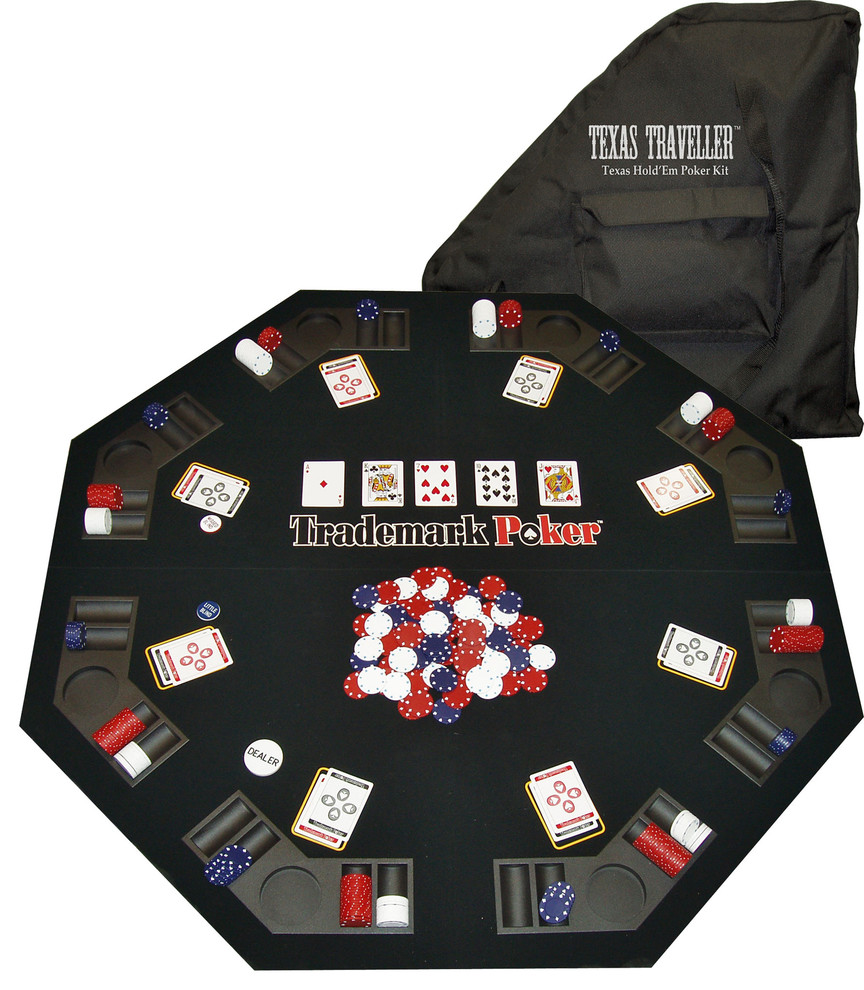 Texas Traveller Table Top and 300 Poker Chip Set by Trademark Poker
