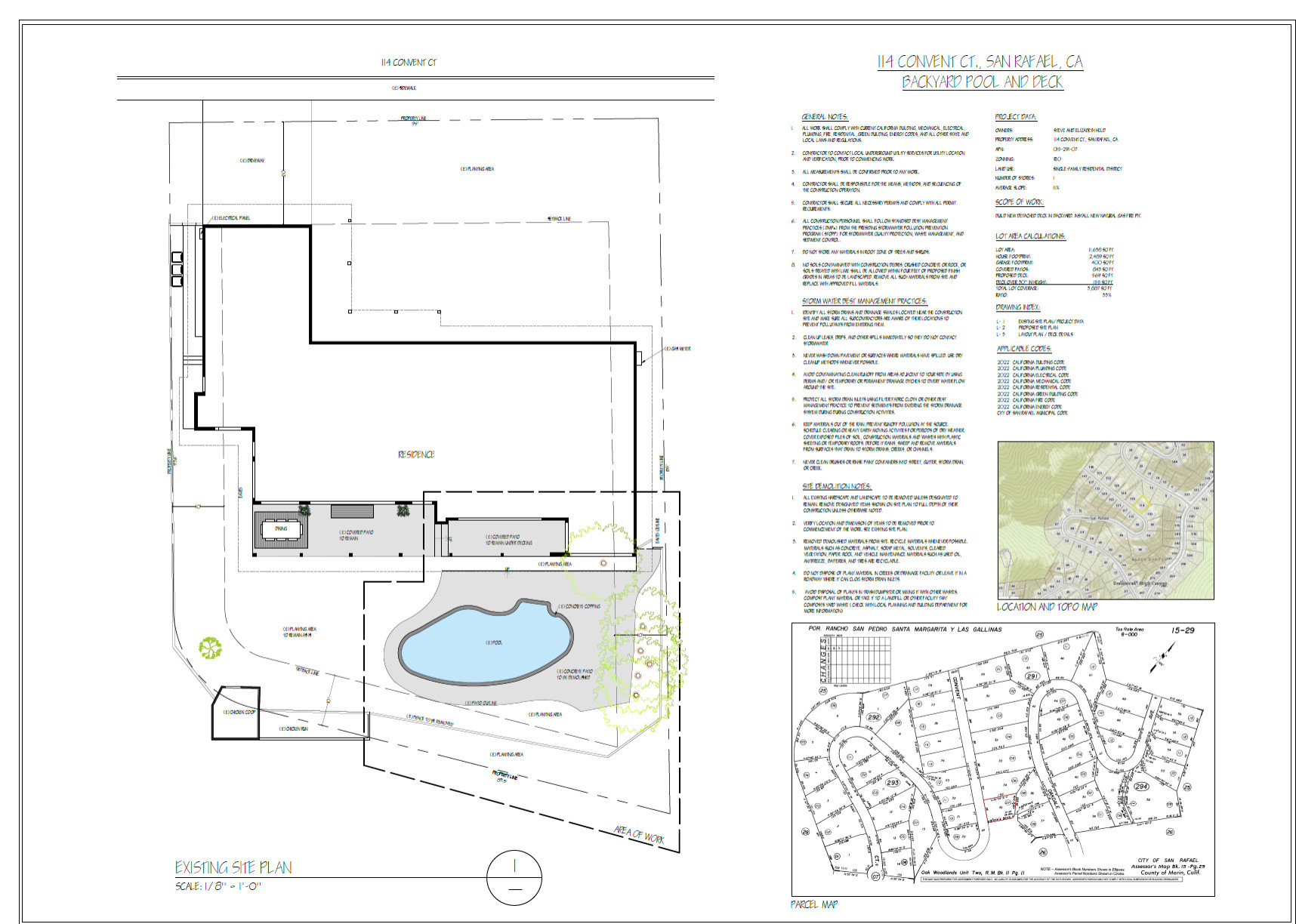 Landscape permit plans for deck around pool
