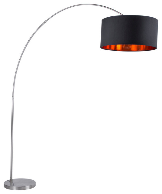 Lumisource Salon Floor Lamp With Satin, Arched Floor Lamp Black Shade