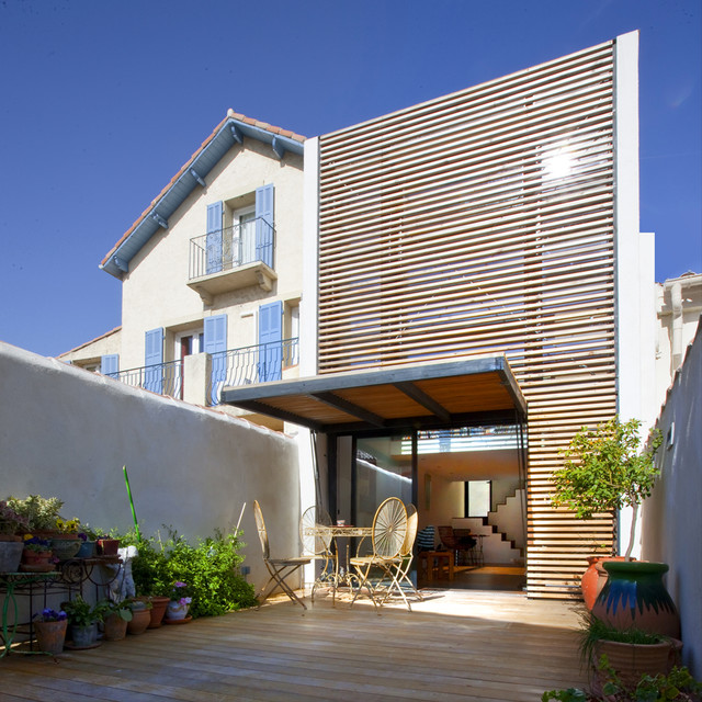 4X10 Maison de ville &agrave; Marseille mediterraneo-terraza-y-balcon