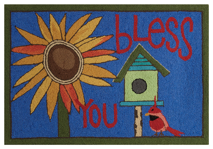 Bless You Hook Rug Farmhouse Area Rugs by Peking Handicraft, Inc