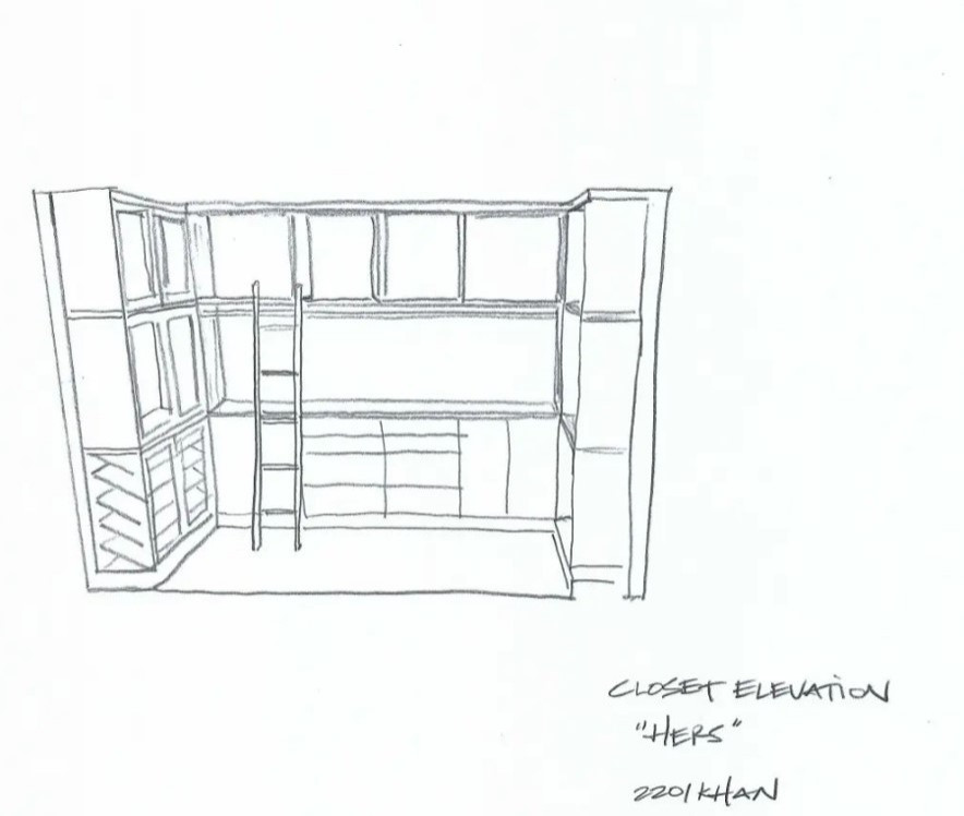 3D Elevation Drawing - closet remodel - houston, tx