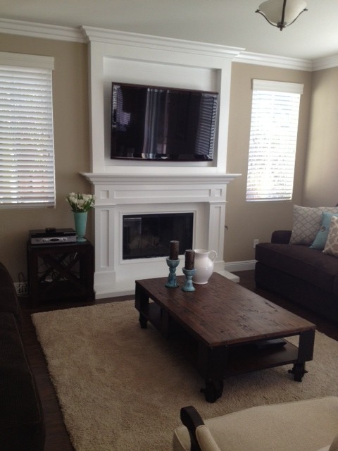 Tv Cabinet Over Fireplace Mantel Contemporary San Diego By