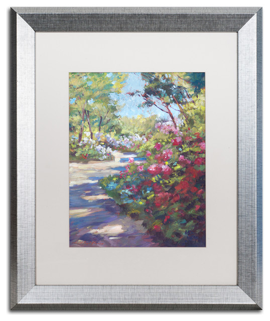 Glover 'Arboretum Garden Path' Art, Silver Frame, 16"x20", White Matte