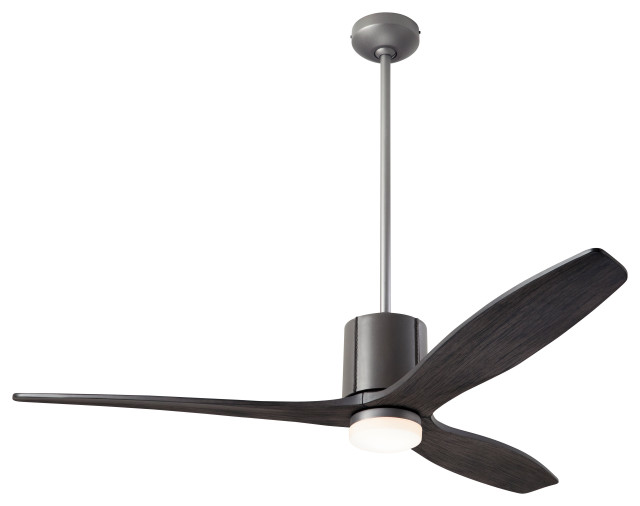 LeatherLuxe Fan, Graphite/Gray, 54" Ebony Blades With LED, Remote Control