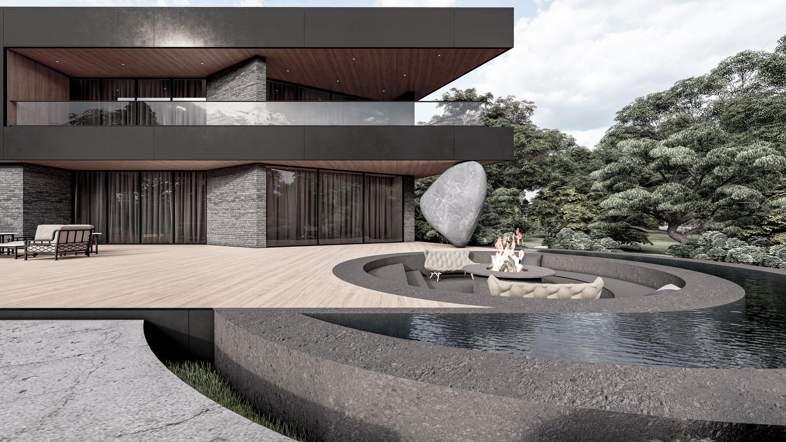 Архитектурный проект коттеджа со зданием SPA