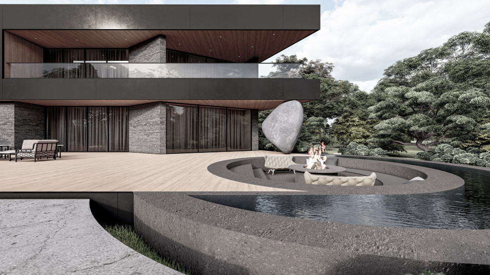 Архитектурный проект коттеджа со зданием SPA