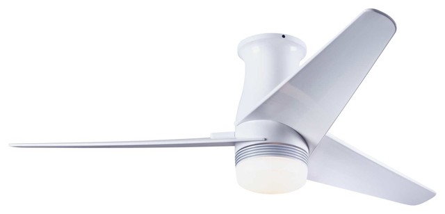 Modern Fan Velo Flush Dc Gloss White 48 Flush Mount Led Light