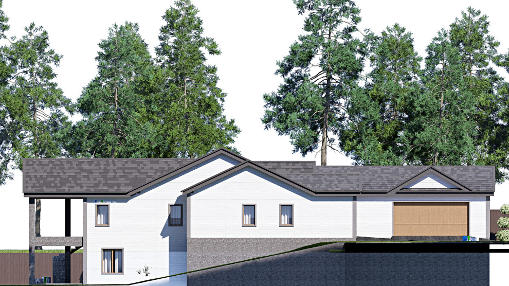 Проект одноэтажного дома 33х21м S708м2 F-17162