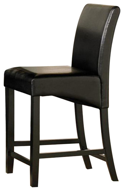 Leather Upholstered CoUnter Height Chair, Black - Transitional - Bar ...