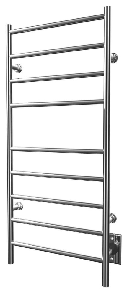 ICO Bath Linear Hardwired Electric Towel Warmer - Round Bar, 18 Inch x ...