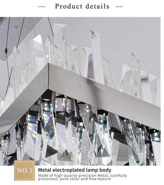 Sassello | Modern Design Rectangle Crystal Chandelier, 31.5 ...
