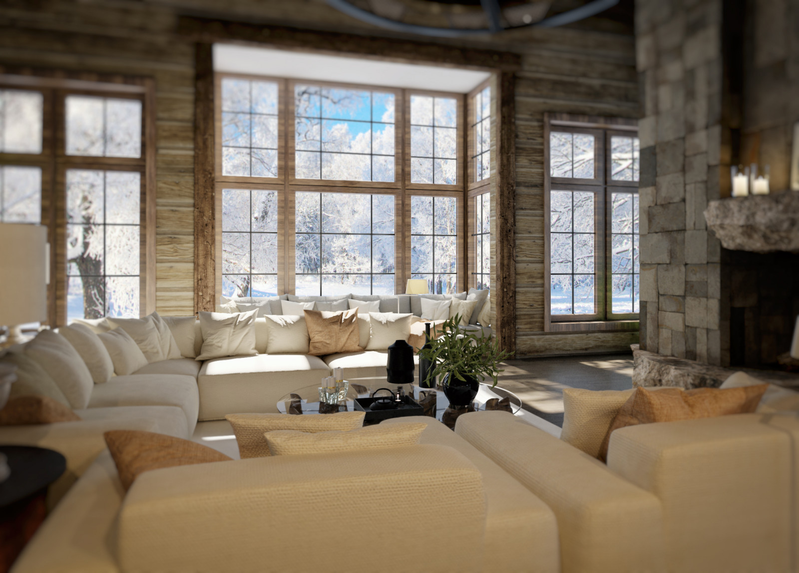 Интерьер деревянного дома.