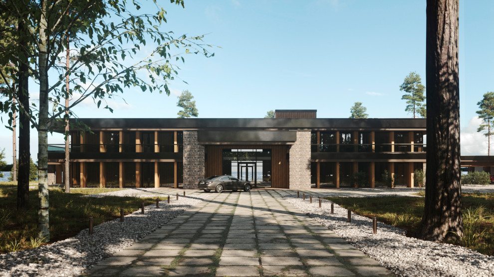 Современный дом с плоской кровлей