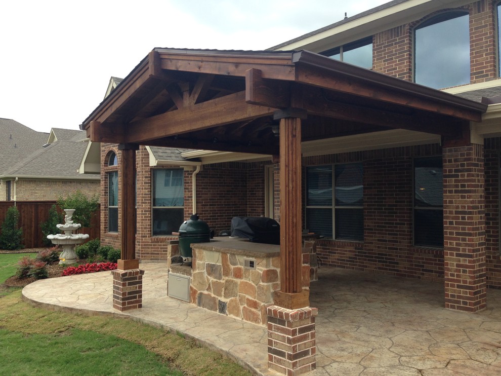 Open Gabled Roof Patio Cover Traditional Patio Dallas by Urban