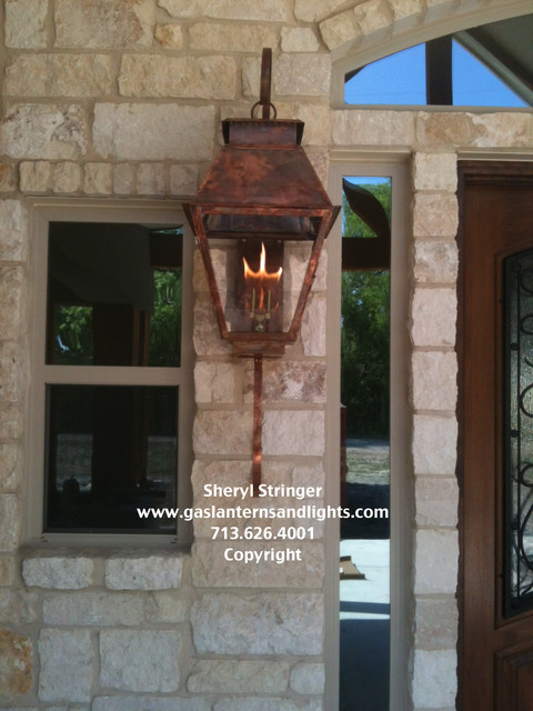 Hill Country Style Home With Gas Lanterns Traditional