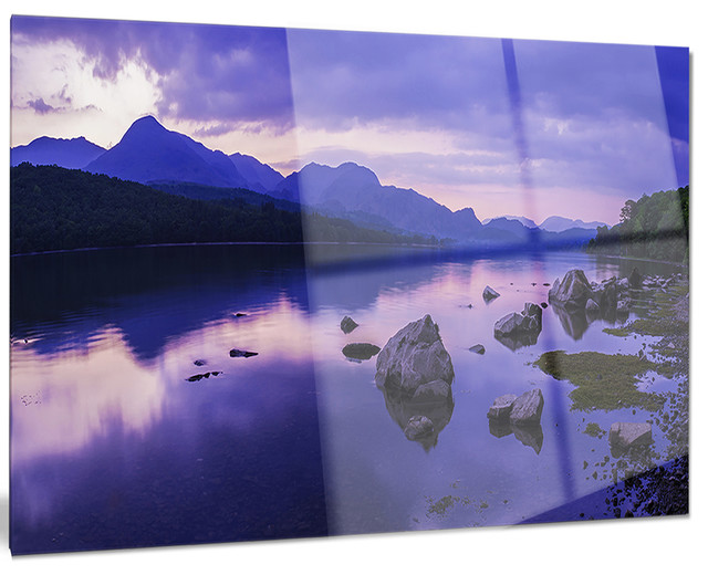 "Coniston Water in the Lake District" Metal Wall Art, 28"x12" Rustic Metal Wall Art by