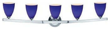 Access Lighting 63815-19 in Matte Chrome with Cobalt Glass Wall & Vanity