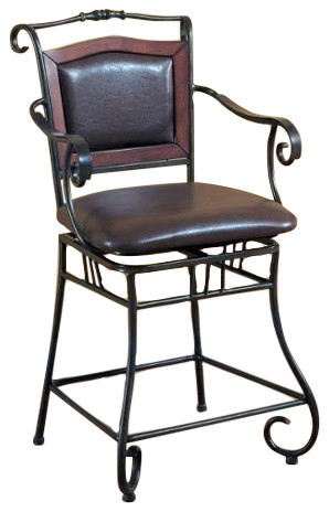 Coaster 24" Swivel Bar Stool, Brown/Bronze