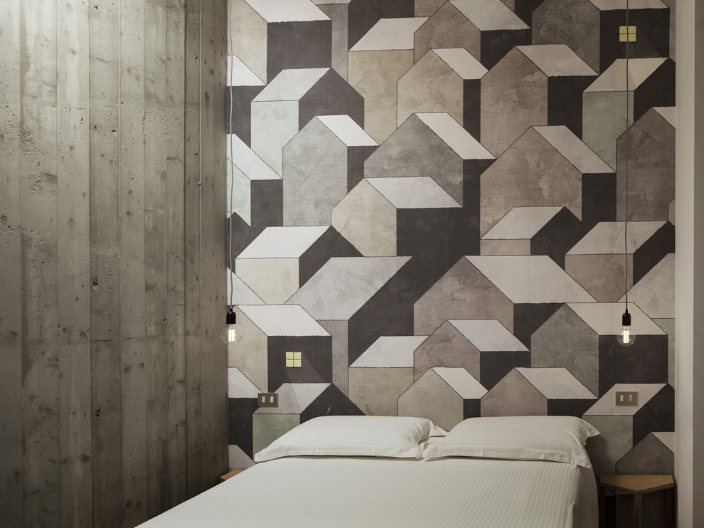 Design ideas for an industrial bedroom in Milan.