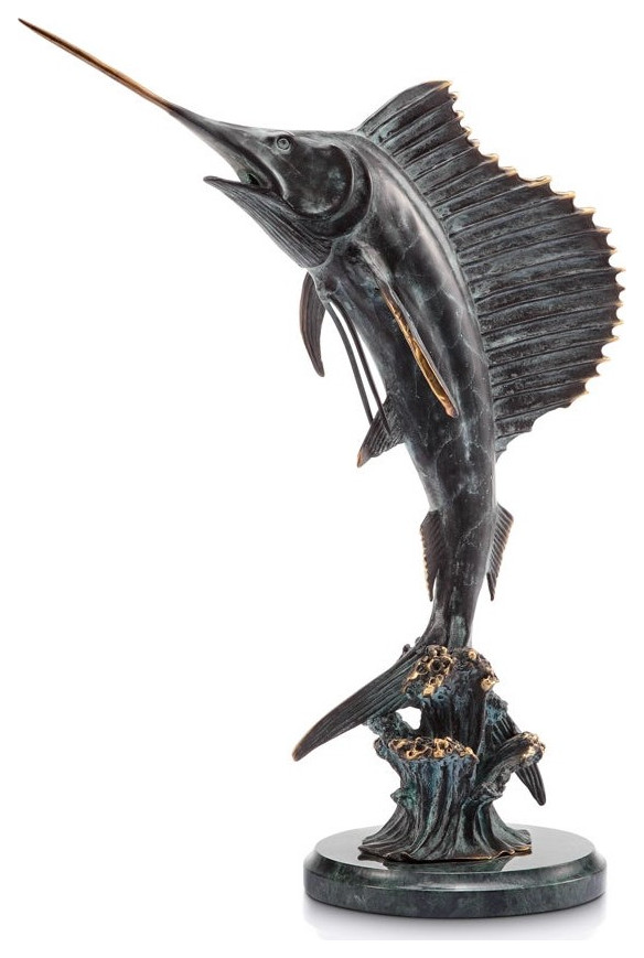 Tail Walker Sailfish Beach Style Garden Statues And Yard Art by