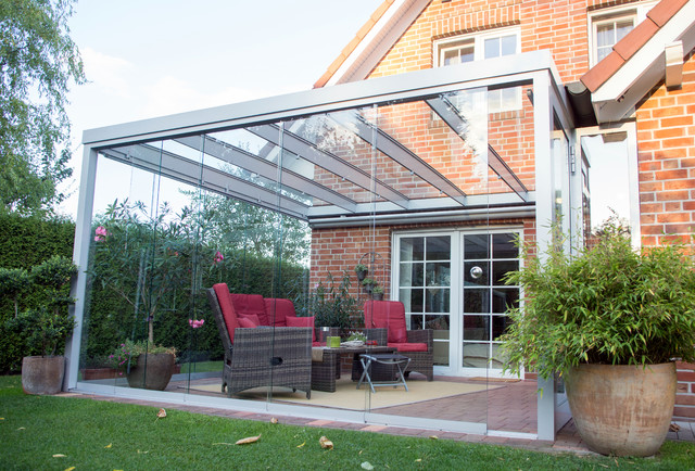 Terrassen Uberdachung Flachdach Mit Glas Contemporary
