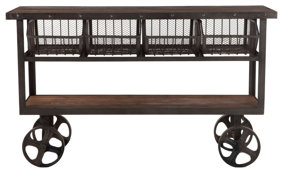 Paxton Utility Cart, 60" Industrial Utility Carts by Nook & Cottage Houzz
