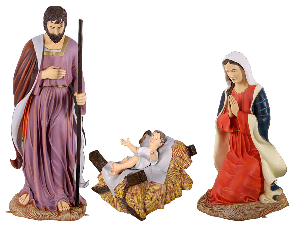 Life Size Holy Family Nativity Traditional Holiday Accents And