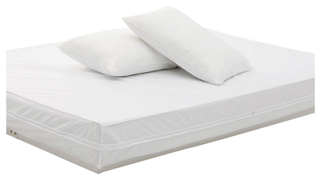 Permafresh Antibacterial Water Resistant Mattress and Pillow Protector Set, Whit