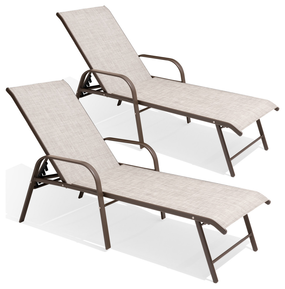 Aluminum Chaise Lounge Chair, Adjustable Outdoor Recliner