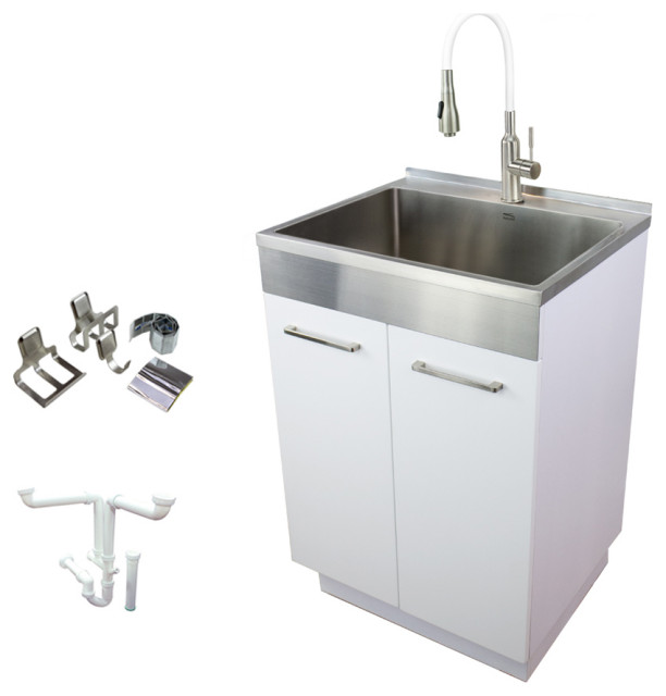 Transolid 24in AllinOne Laundry with Sink and Faucet in