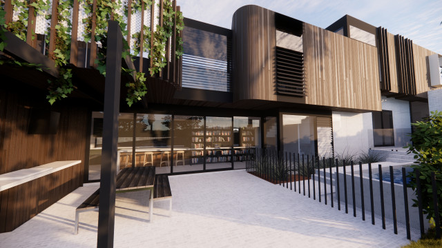 Barwon Valley House contemporary-uteplats