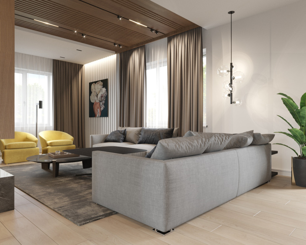 Интерьер гостиной частного дома с.Рощино